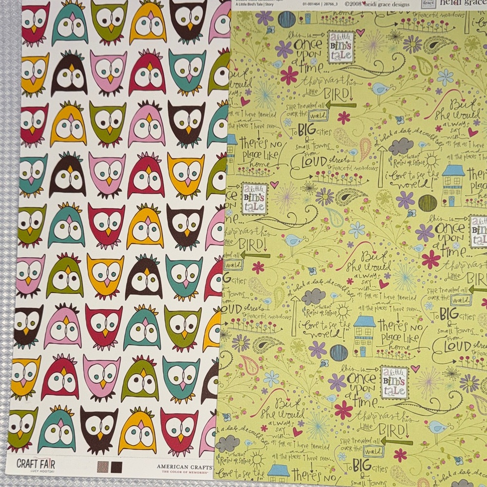 9 pcs 12” x 12” Scrapbooking Paper Craft DIY Memory Book 2 Prints